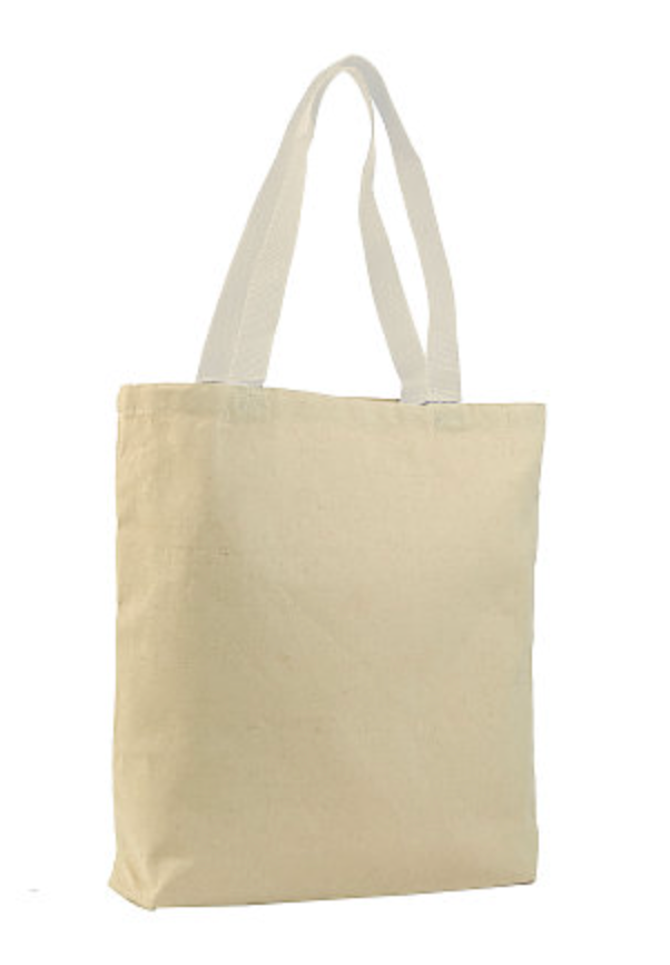 Q-Tees Promotional Tote with Bottom Gusset and Colored Handles