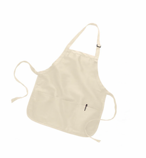 Q-Tees Medium Length Apron with 3 Compartment Pouch