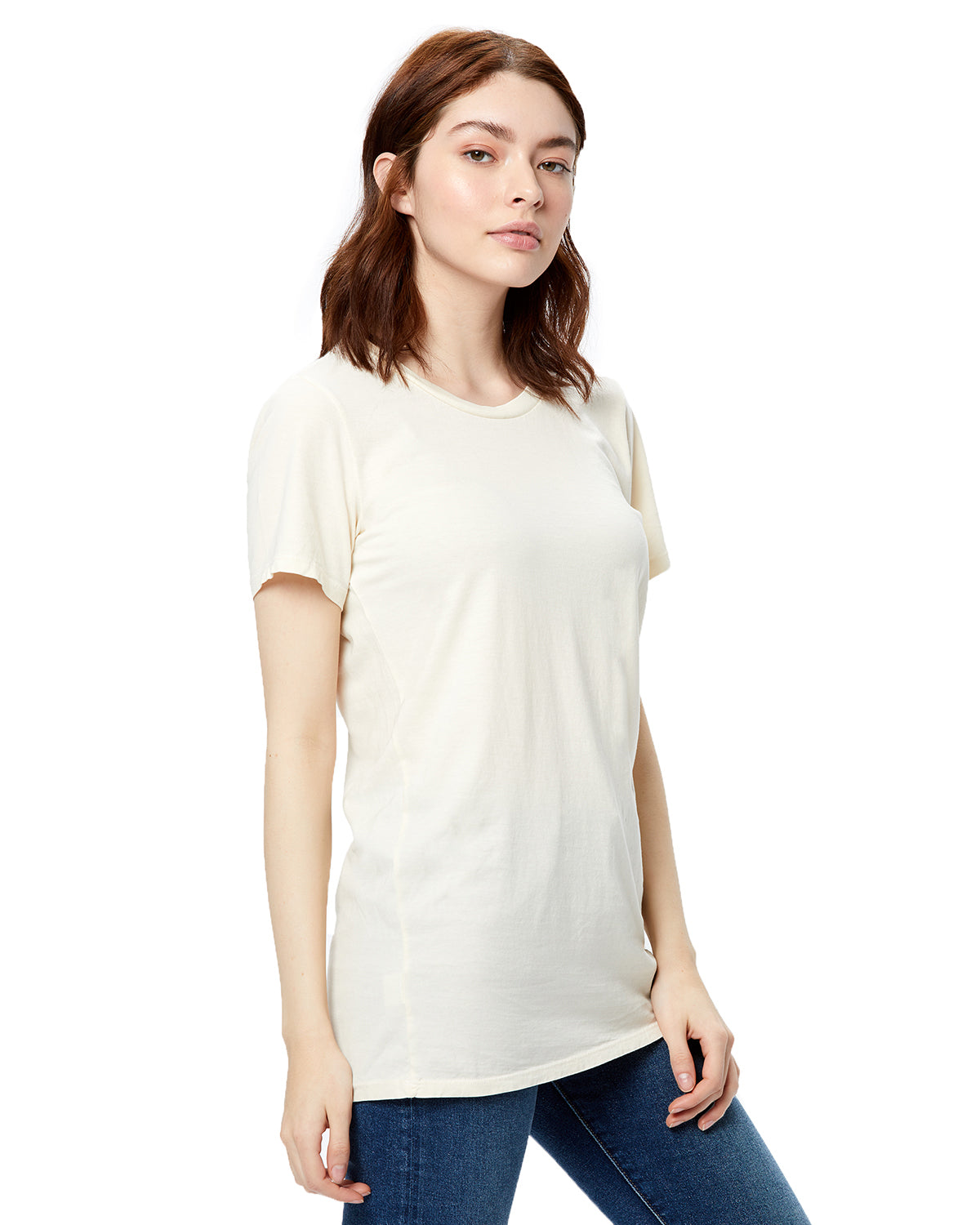 US Blanks Ladies' 4.5 oz. Short Sleeve Garment-Dyed Jersey Crew