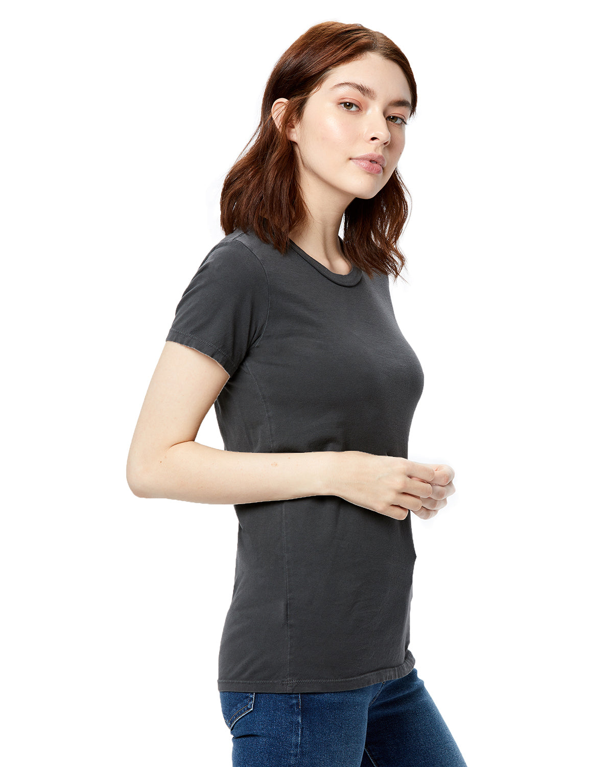US Blanks Ladies' 4.5 oz. Short Sleeve Garment-Dyed Jersey Crew